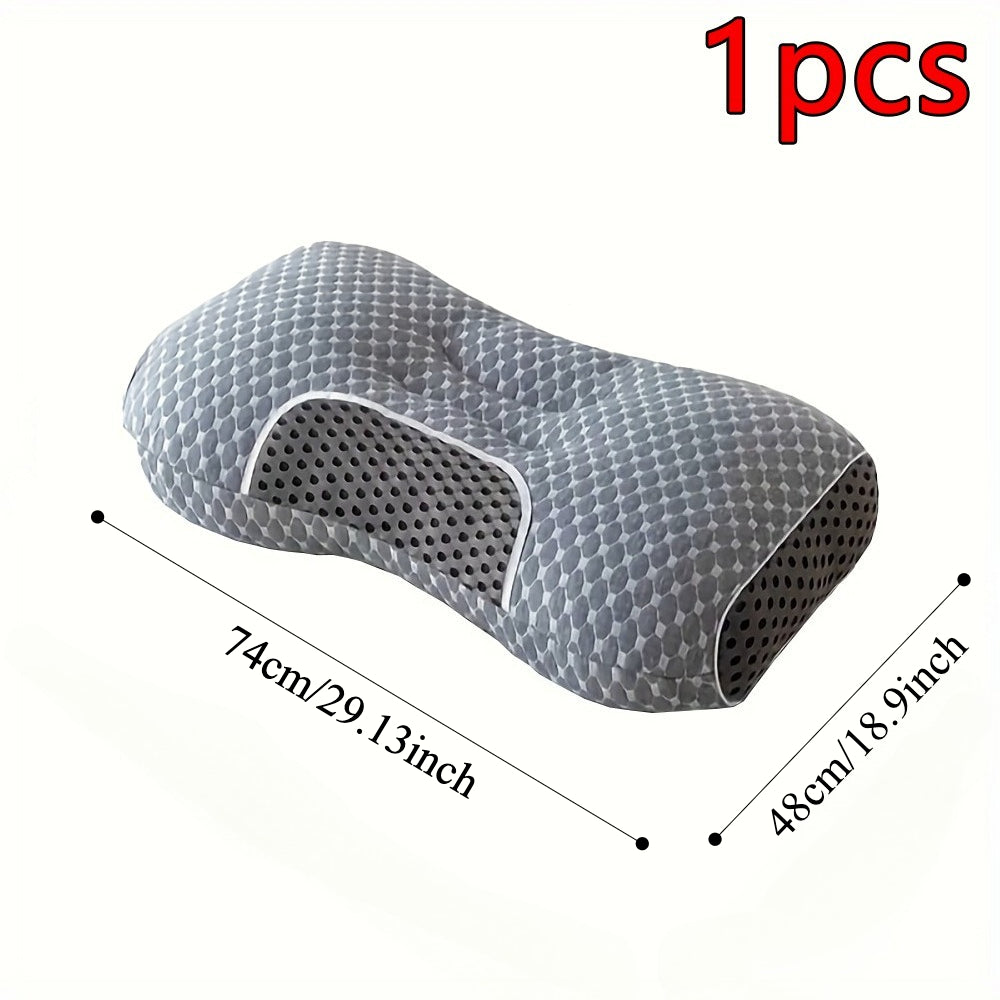 1/2pcs Ergonomic Adjustable Cervical Pillow, Featuring Modern Design And Zipper Closure. It Is Filled with High-quality Polyester Fibers, Machine Washable, And Offers Exceptional Comfort, Making It Perfect for Sleeping On Your Side Or Back.