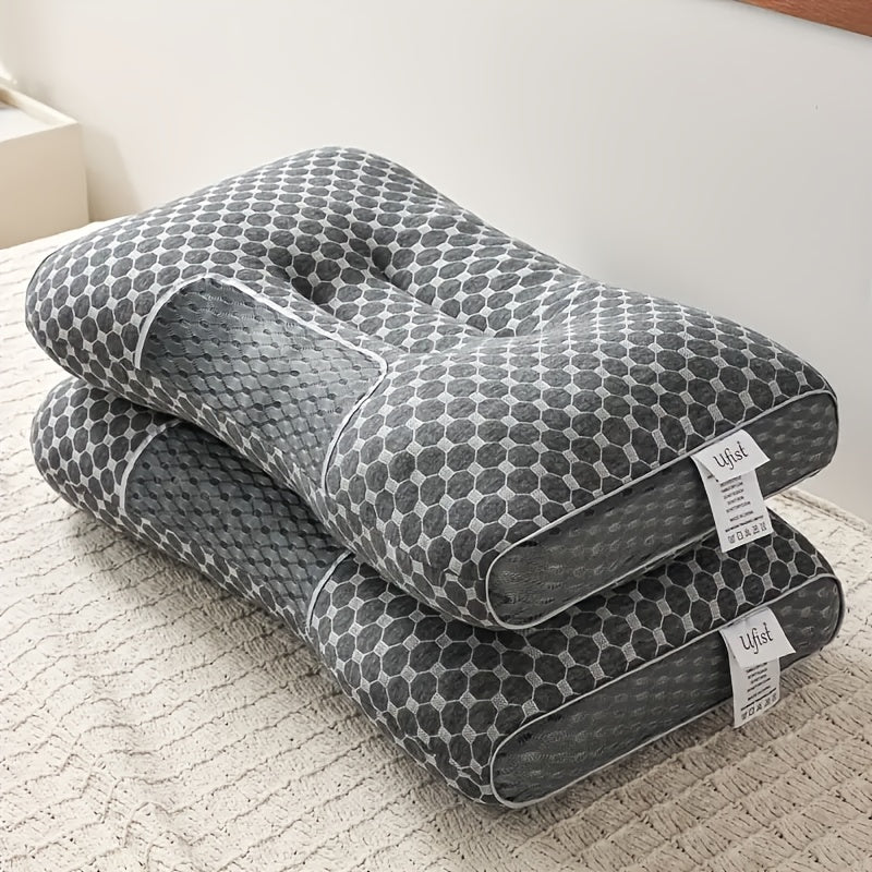 Purchase One And Receive Another at No Cost, Two Soft Woven Neck Massage Pillows for Couples - Featuring Adjustable Ergonomic, High-Quality Pillow Core, And a Removable Pillowcase for Enhanced Sleeping Comfort.