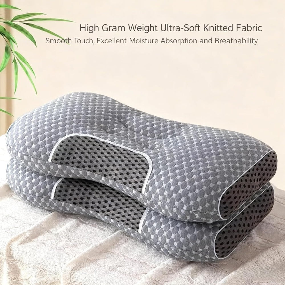 1/2pcs Ergonomic Adjustable Cervical Pillow, Featuring Modern Design And Zipper Closure. It Is Filled with High-quality Polyester Fibers, Machine Washable, And Offers Exceptional Comfort, Making It Perfect for Sleeping On Your Side Or Back.