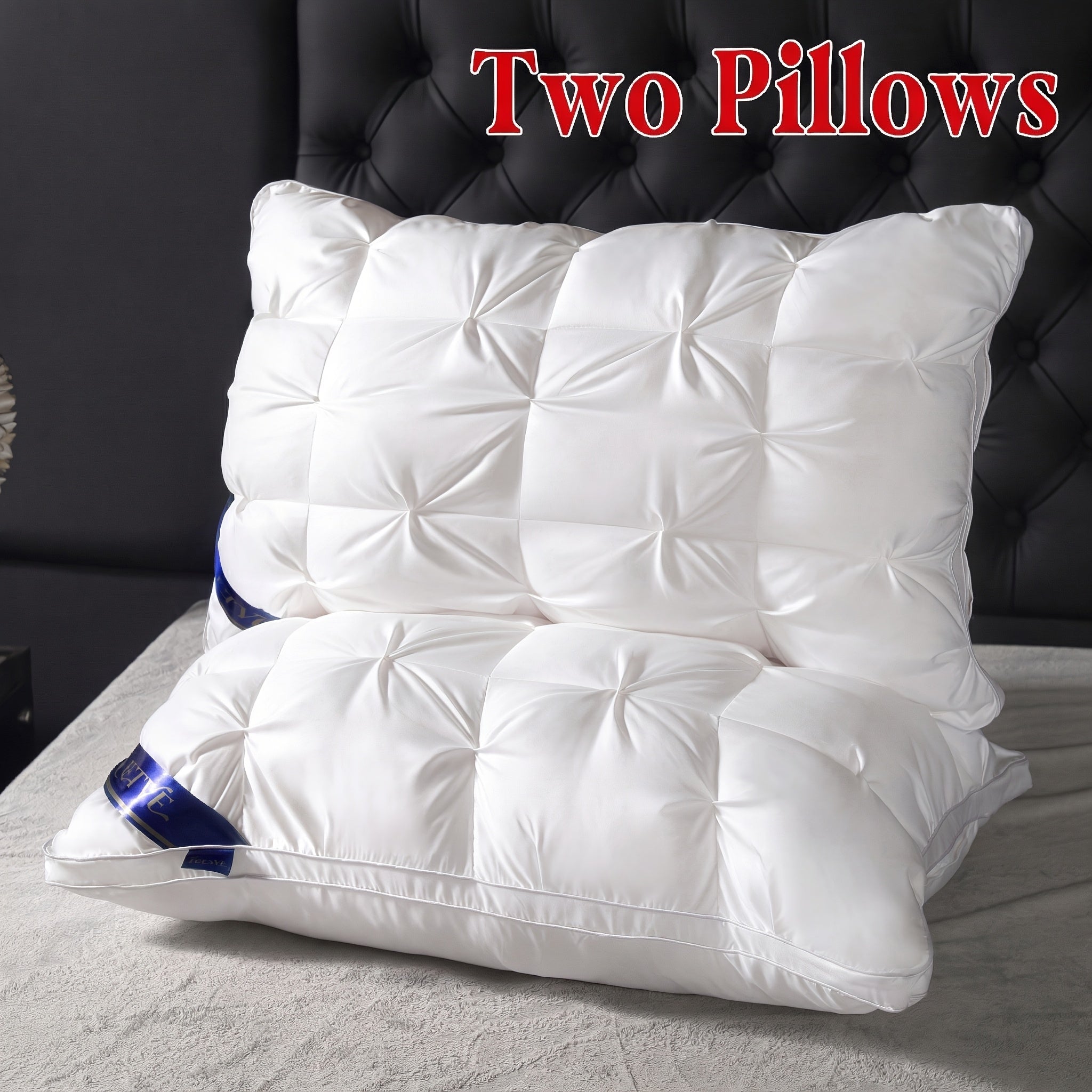 2PCS Luxury Hotel Series Pillows, Cool And Breathable Pillow Core, Fluffy And Resilient, It Protects The Neck, Soft And Comfortable, Superior Support Helps With Sleep, Queen/ King Sizes, Random Colors Are Available For Selection, Holiday Gift.