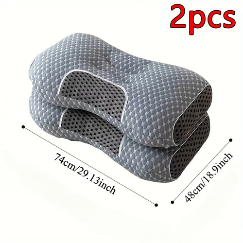1/2pcs Ergonomic Adjustable Cervical Pillow, Featuring Modern Design And Zipper Closure. It Is Filled with High-quality Polyester Fibers, Machine Washable, And Offers Exceptional Comfort, Making It Perfect for Sleeping On Your Side Or Back.