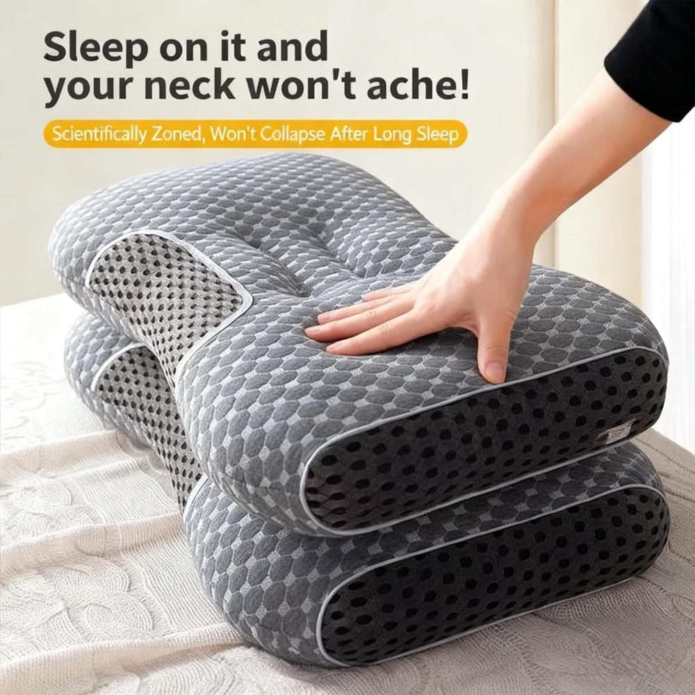 1/2pcs Ergonomic Adjustable Cervical Pillow, Featuring Modern Design And Zipper Closure. It Is Filled with High-quality Polyester Fibers, Machine Washable, And Offers Exceptional Comfort, Making It Perfect for Sleeping On Your Side Or Back.