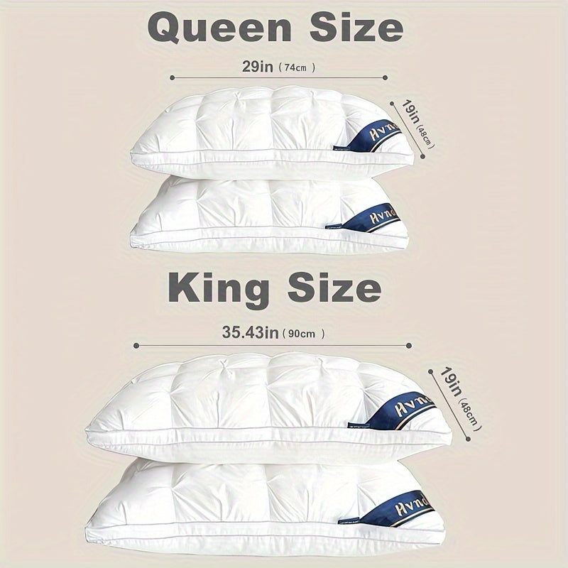 2pcs Luxury 5-Star Hotel Quality Pillows, Deep Sleep Neck Support, Non-Collapse High Pillow Core for All Seasons, Hypoallergenic Polyester Cover, Modern Pillow Design|Soft Texture Finish, Pillows for Sleeping, Cooling Pillows, Neck Pillow, Gift
