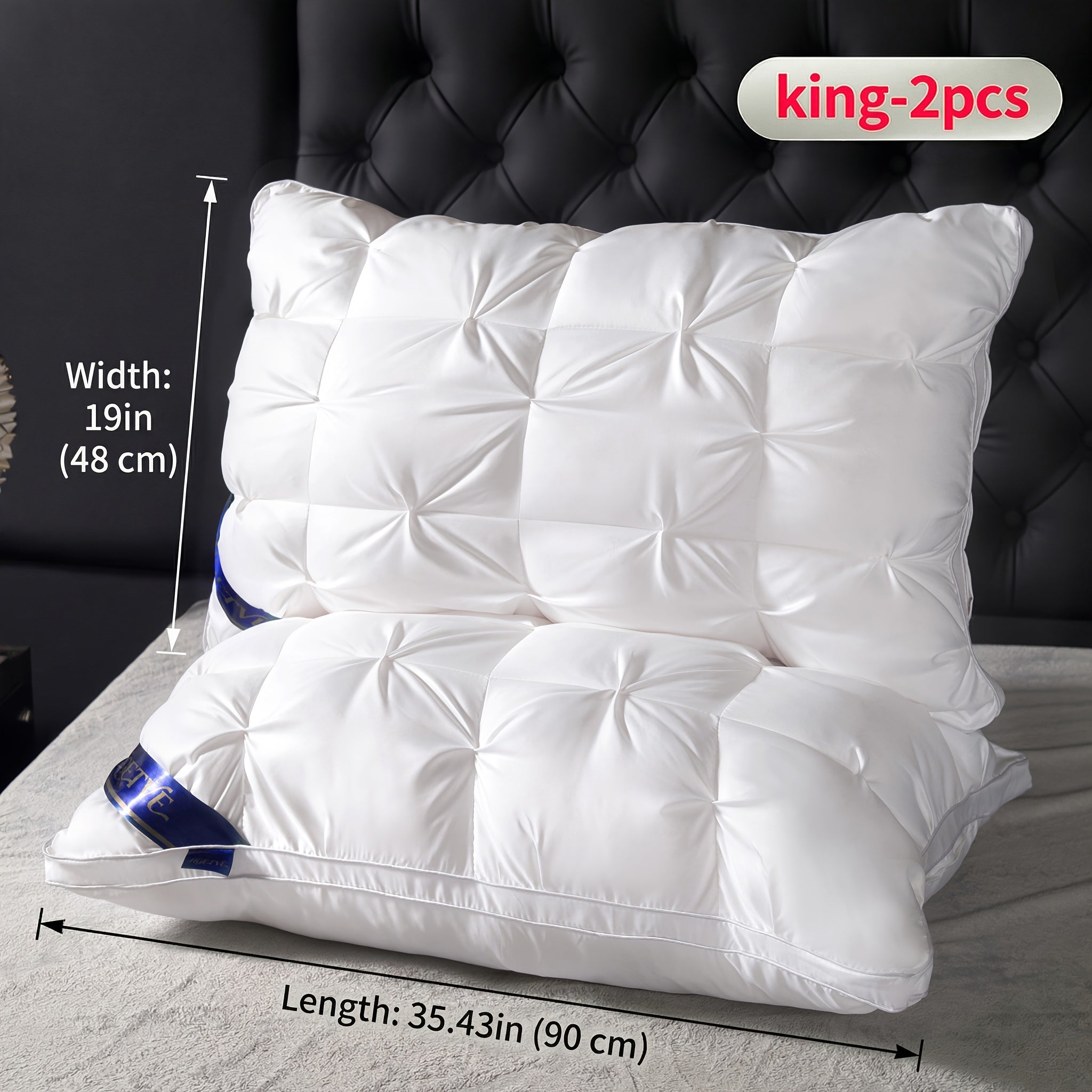 2PCS Luxury Hotel Series Pillows, Cool And Breathable Pillow Core, Fluffy And Resilient, It Protects The Neck, Soft And Comfortable, Superior Support Helps With Sleep, Queen/ King Sizes, Random Colors Are Available For Selection, Holiday Gift.