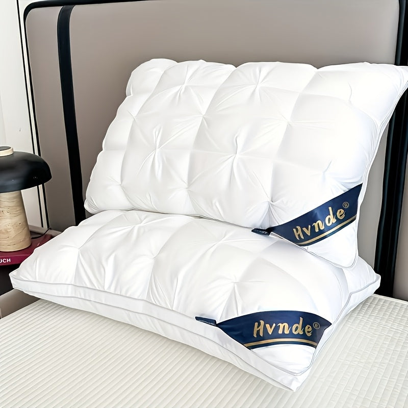 2pcs Luxury 5-Star Hotel Quality Pillows, Deep Sleep Neck Support, Non-Collapse High Pillow Core for All Seasons, Hypoallergenic Polyester Cover, Modern Pillow Design|Soft Texture Finish, Pillows for Sleeping, Cooling Pillows, Neck Pillow, Gift