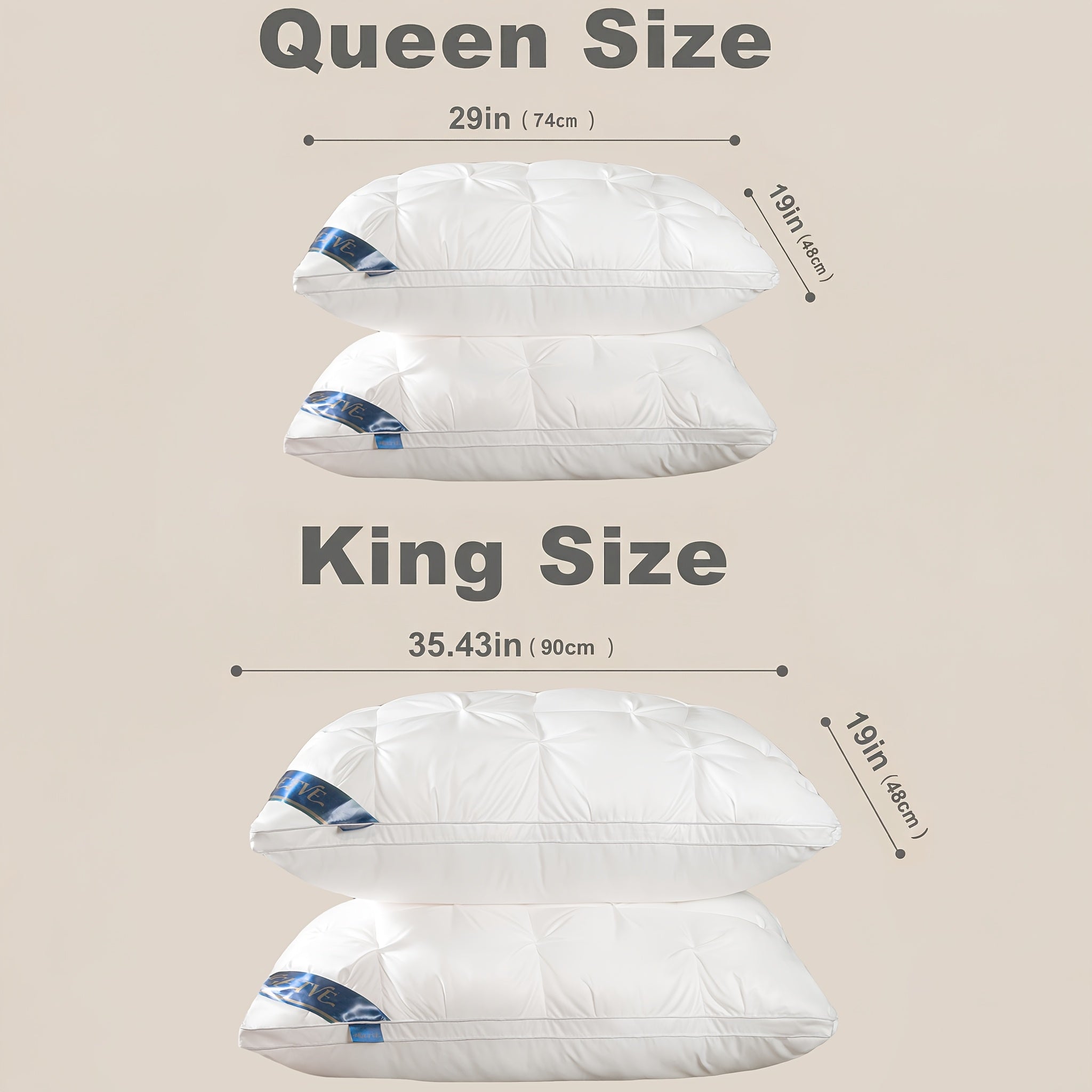 2PCS Luxury Hotel Series Pillows, Cool And Breathable Pillow Core, Fluffy And Resilient, It Protects The Neck, Soft And Comfortable, Superior Support Helps With Sleep, Queen/ King Sizes, Random Colors Are Available For Selection, Holiday Gift.
