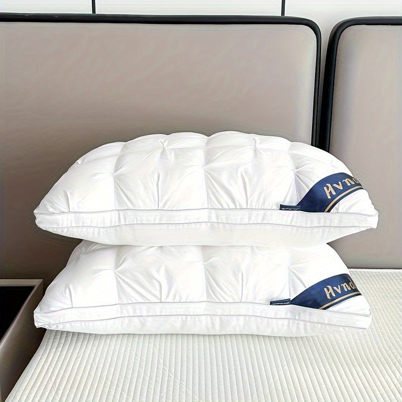 2pcs Luxury 5-Star Hotel Quality Pillows, Deep Sleep Neck Support, Non-Collapse High Pillow Core for All Seasons, Hypoallergenic Polyester Cover, Modern Pillow Design|Soft Texture Finish, Pillows for Sleeping, Cooling Pillows, Neck Pillow, Gift