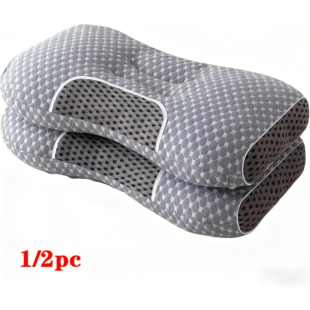 1/2pcs Ergonomic Adjustable Cervical Pillow, Featuring Modern Design And Zipper Closure. It Is Filled with High-quality Polyester Fibers, Machine Washable, And Offers Exceptional Comfort, Making It Perfect for Sleeping On Your Side Or Back.